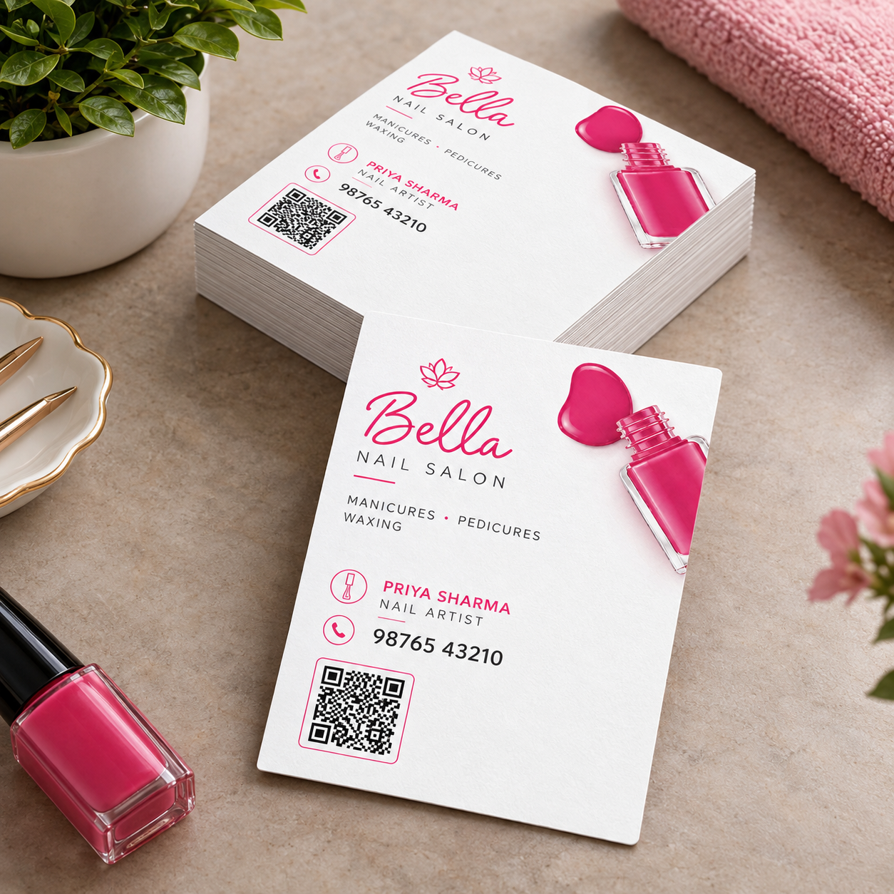 Nail Salon QR Business Card